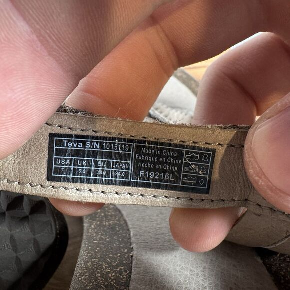 Teva Ysidro Womens 7 Sandal Beige Leather‎ Wedge Strappy Comfort Casual Shoes - Picture 7 of 7